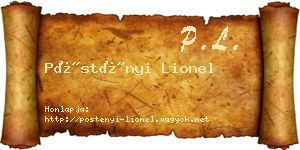 Pöstényi Lionel névjegykártya